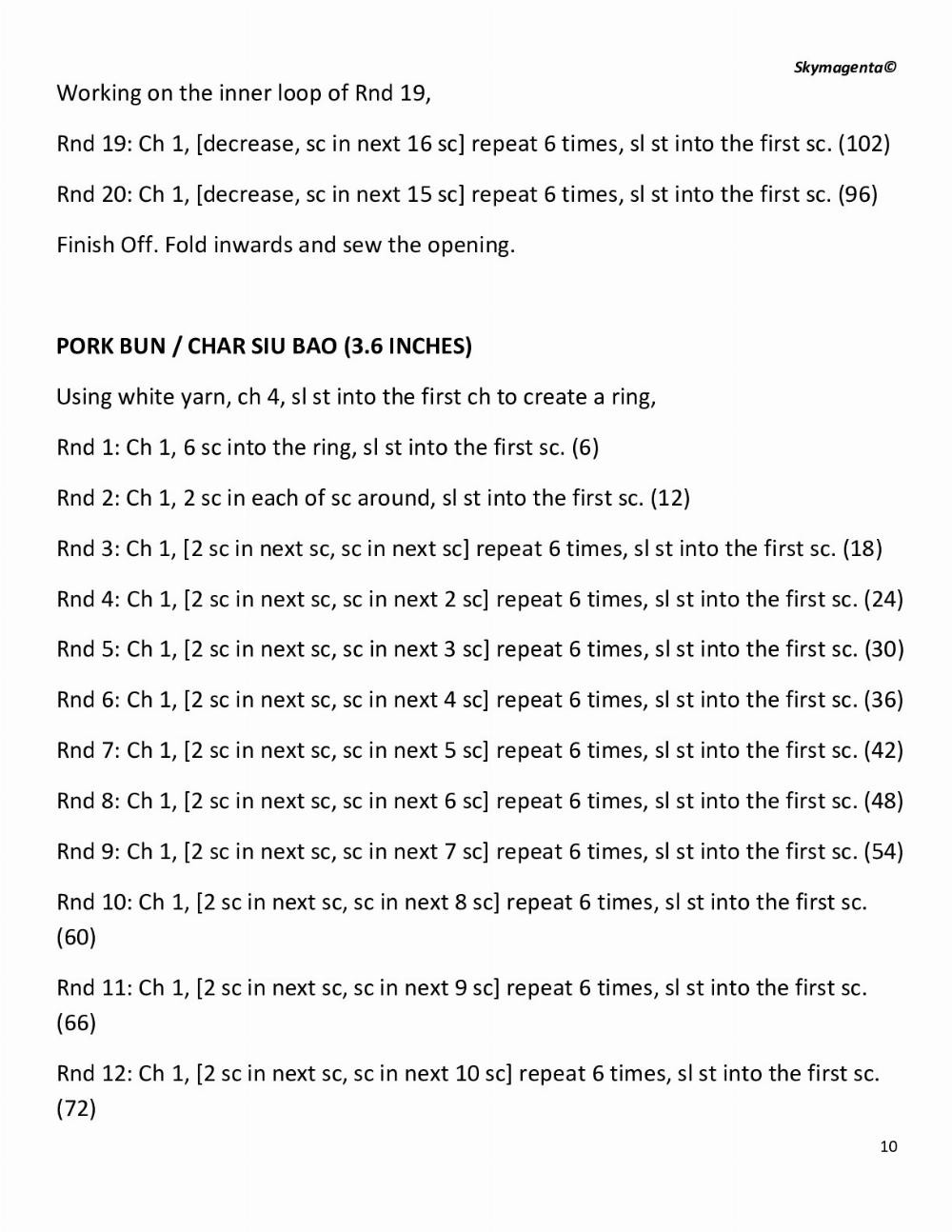 Crochet Dim Sum Pattern