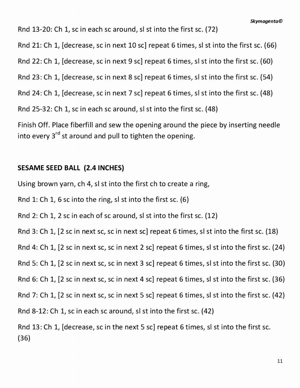 Crochet Dim Sum Pattern