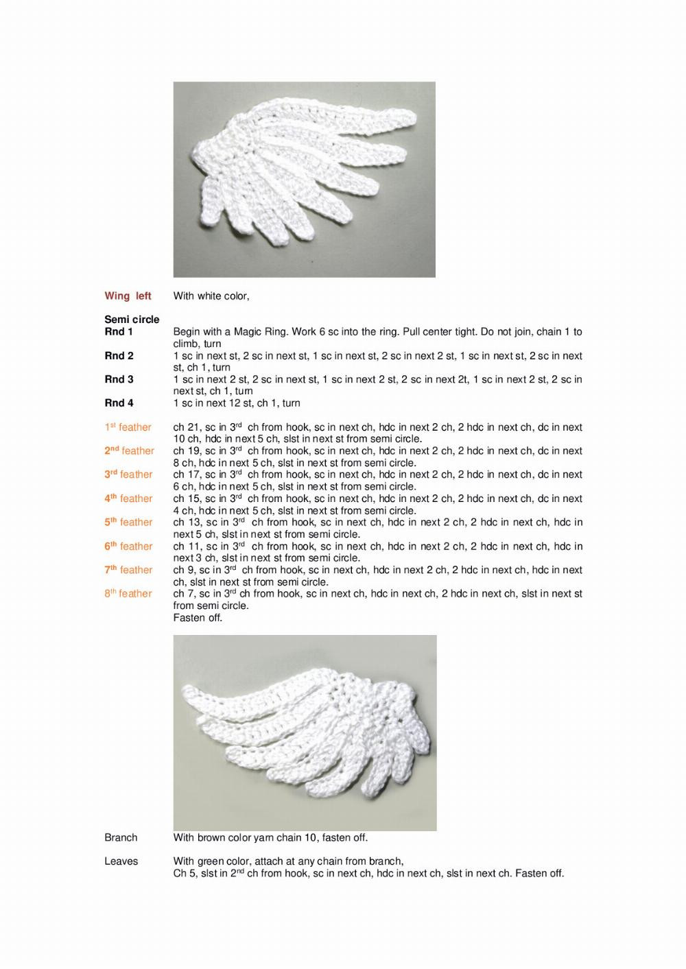 CROCHET Dove Peace Applique crochet pattern