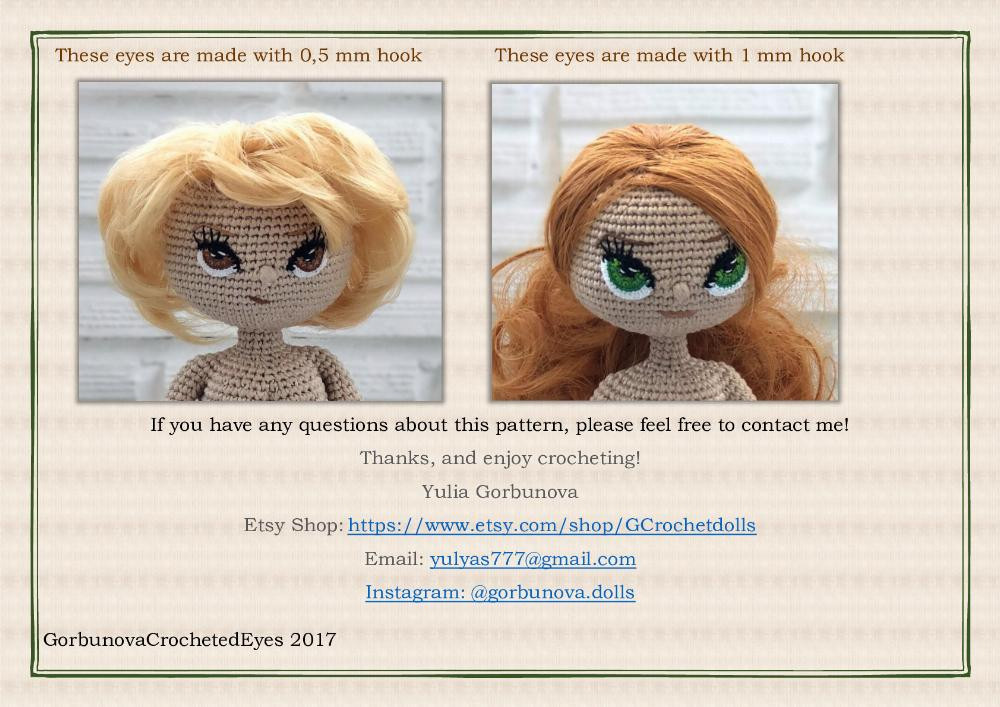 Crochet eyes pattern