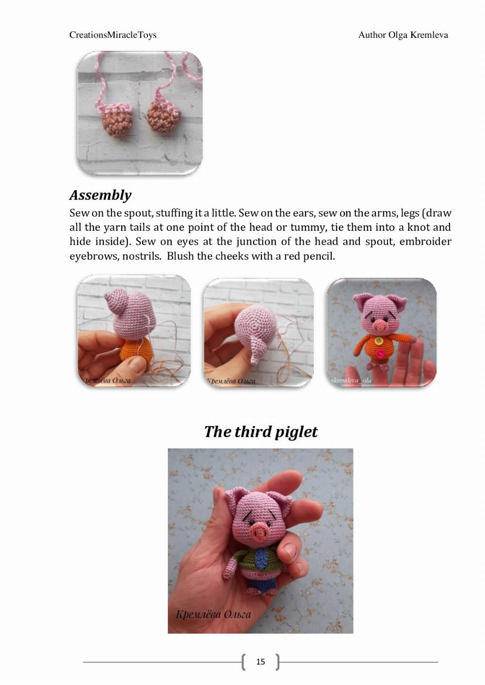 crochet finger puppets the three little pigs