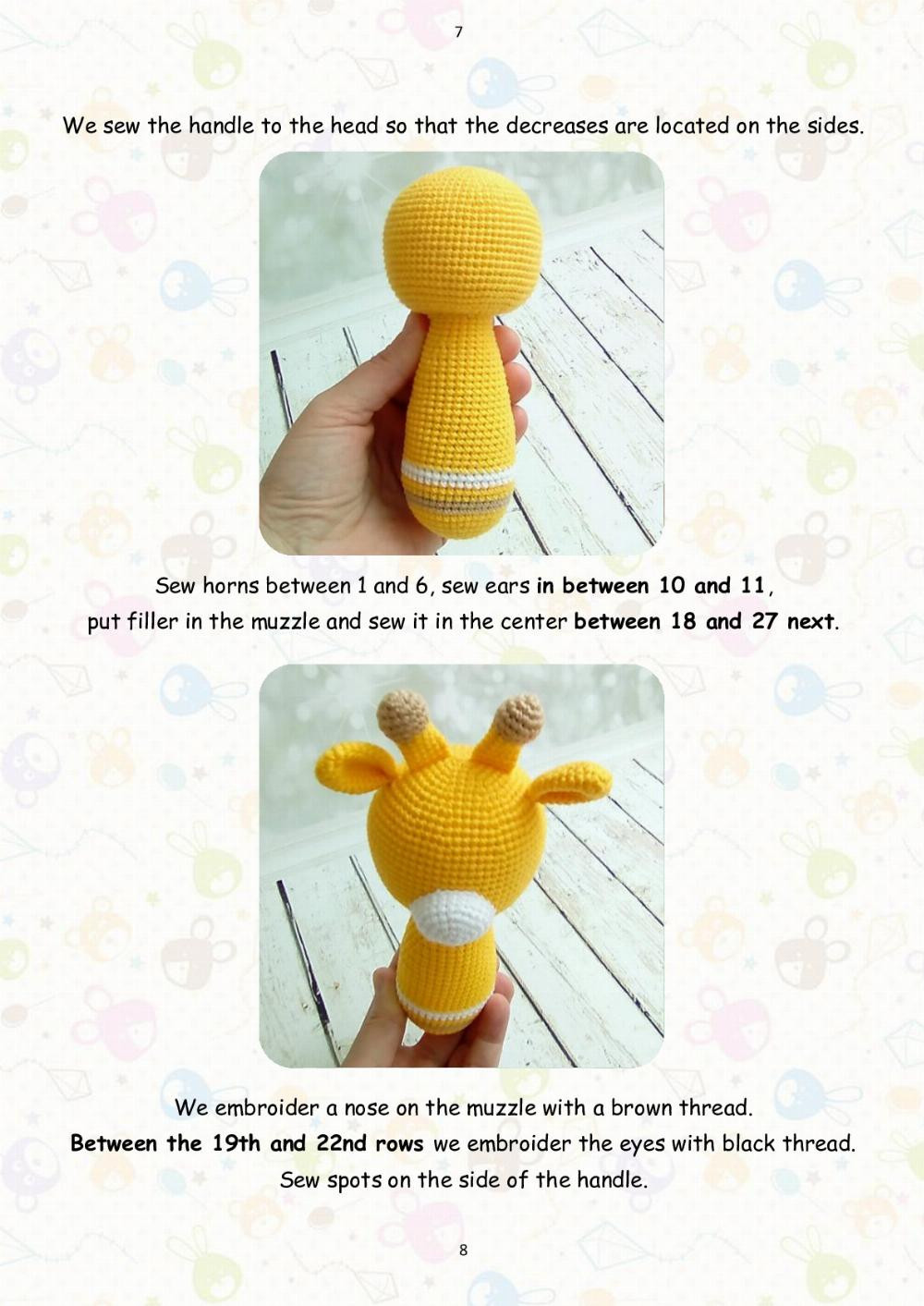 crochet giraffe rattle