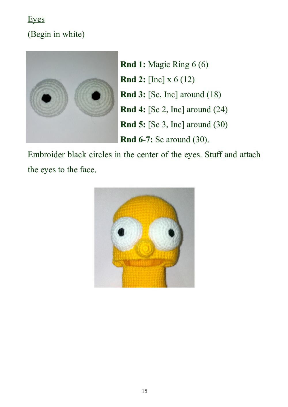 CROCHET HOMER SIMPSON PATTERN