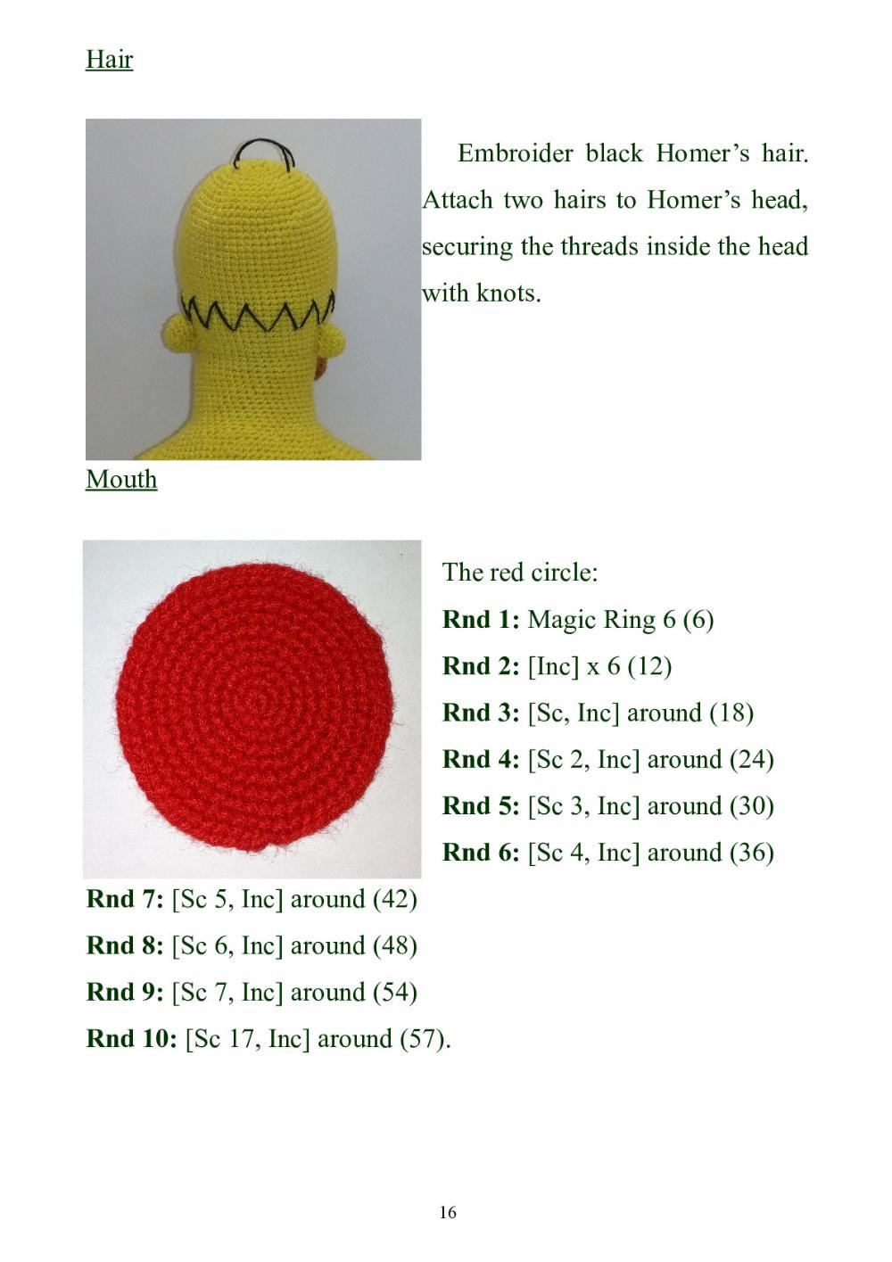 CROCHET HOMER SIMPSON PATTERN