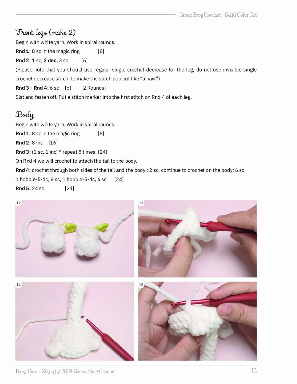 CROCHET PAT TERN Baby Cats (stitting version)