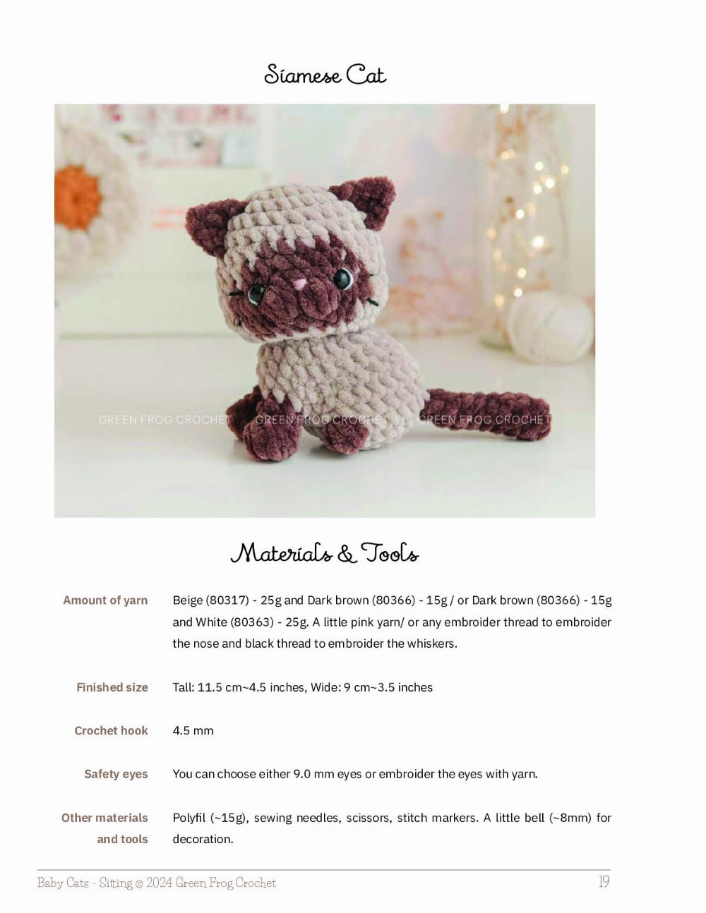 CROCHET PAT TERN Baby Cats (stitting version)