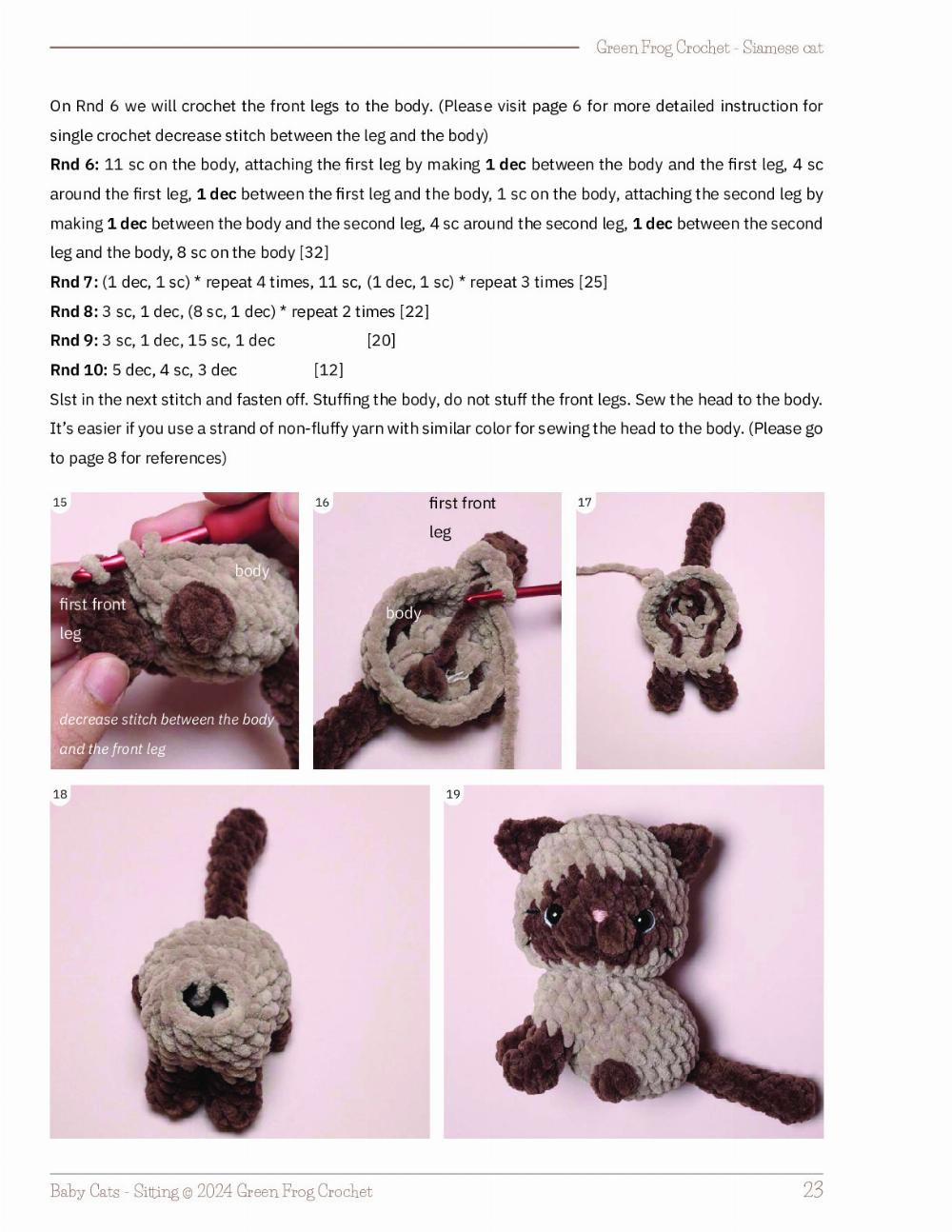 CROCHET PAT TERN Baby Cats (stitting version)