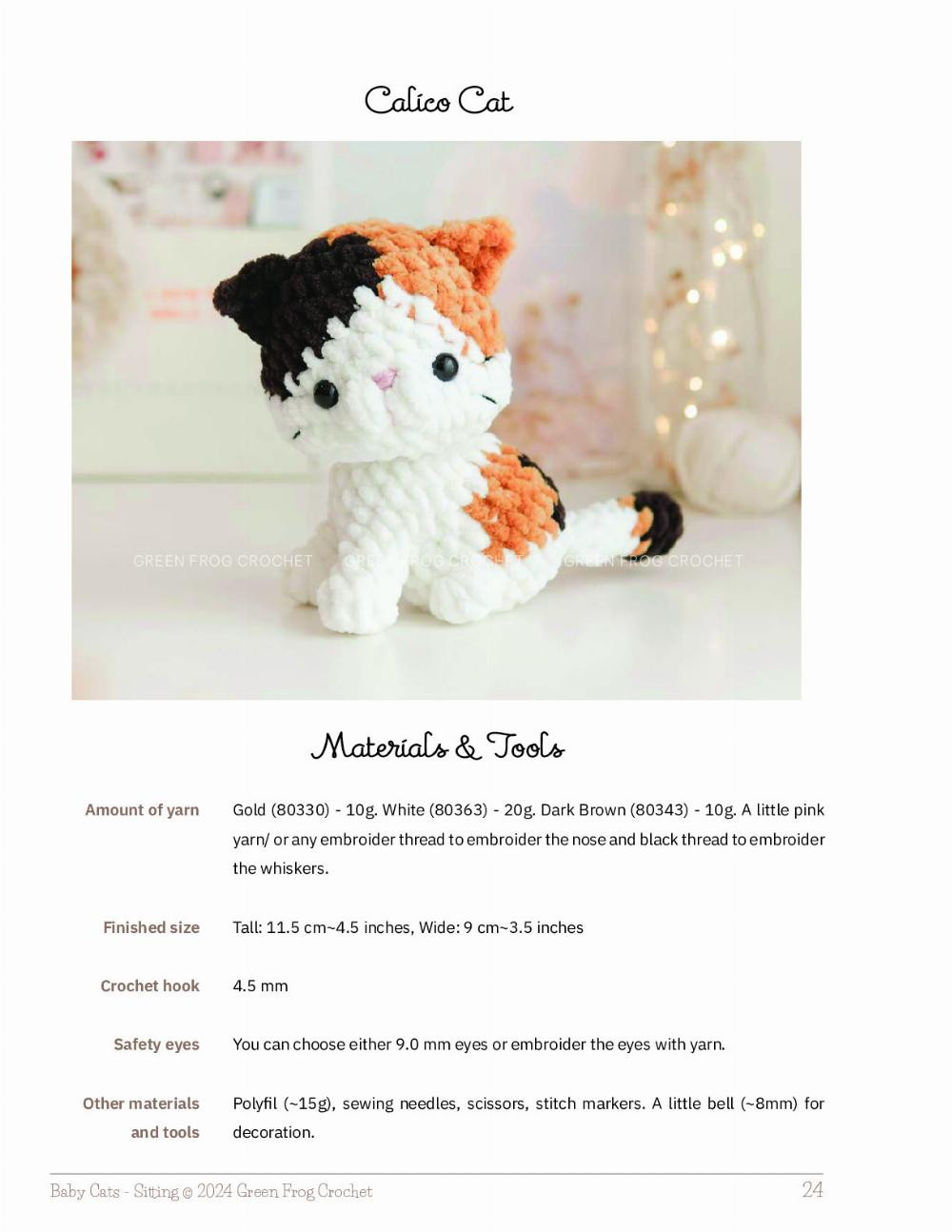 CROCHET PAT TERN Baby Cats (stitting version)