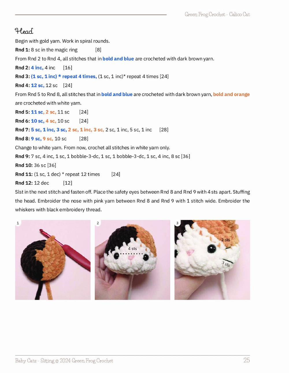 CROCHET PAT TERN Baby Cats (stitting version)