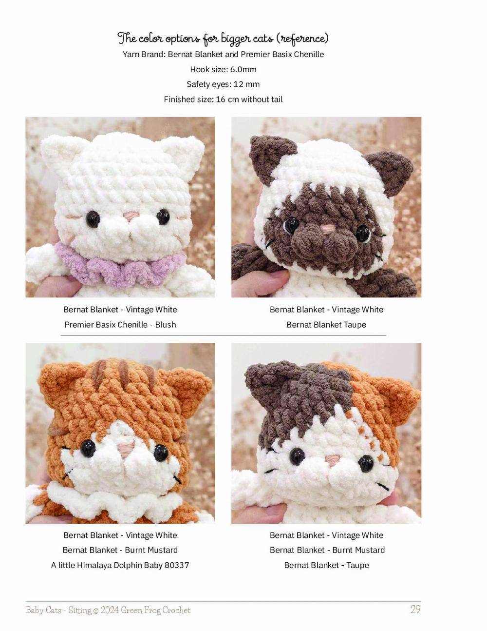 CROCHET PAT TERN Baby Cats (stitting version)