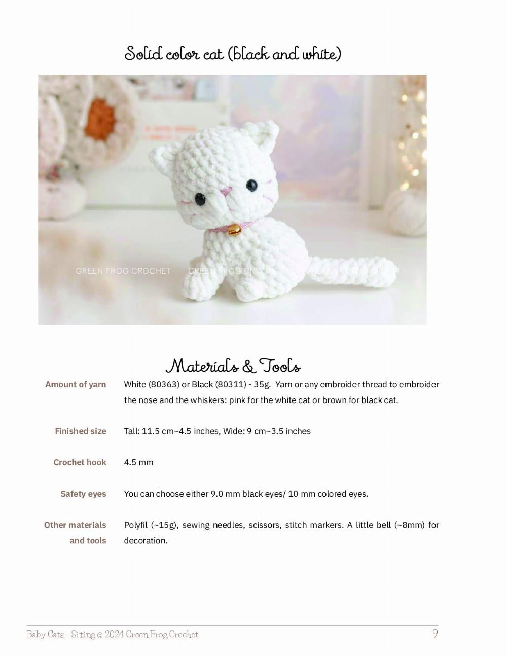 CROCHET PAT TERN Baby Cats (stitting version)