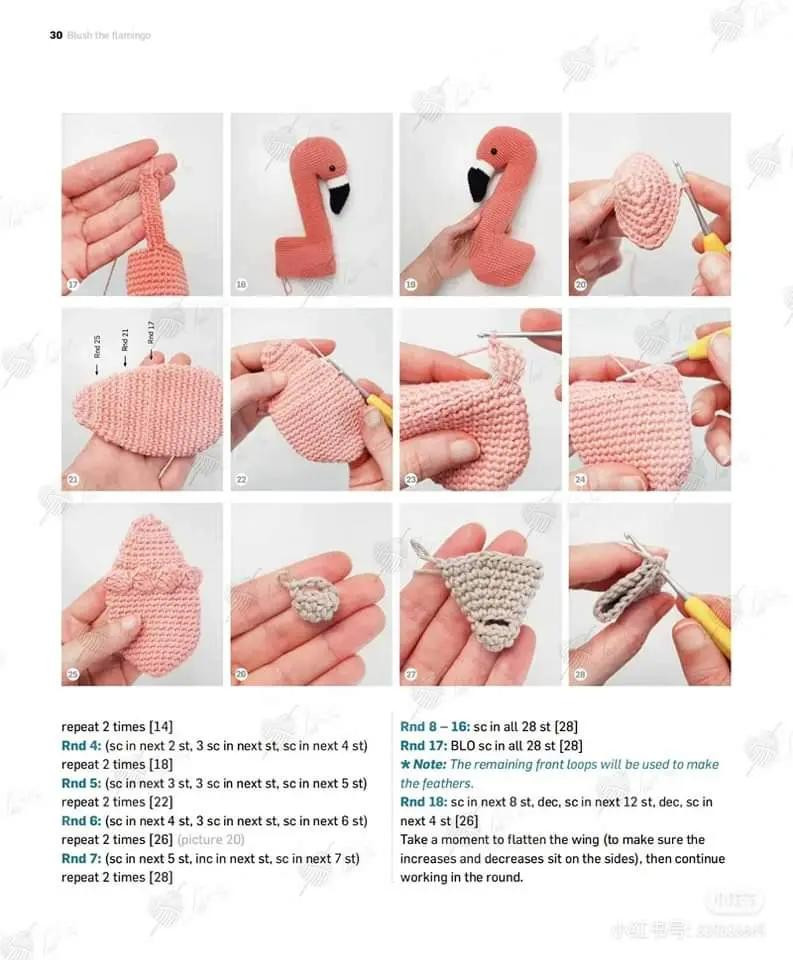 crochet patten blush the flamingo