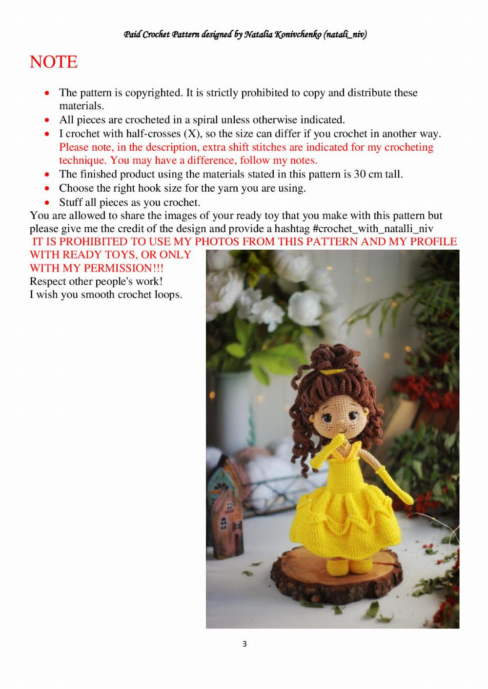 crochet pattern belle