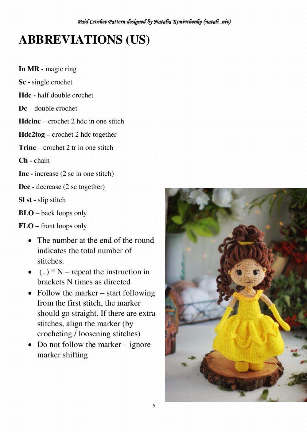 crochet pattern belle