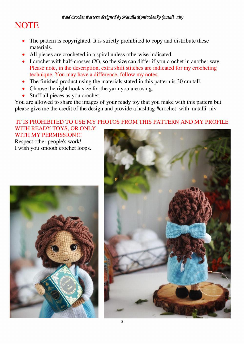 CROCHET PATTERN BELLE doll