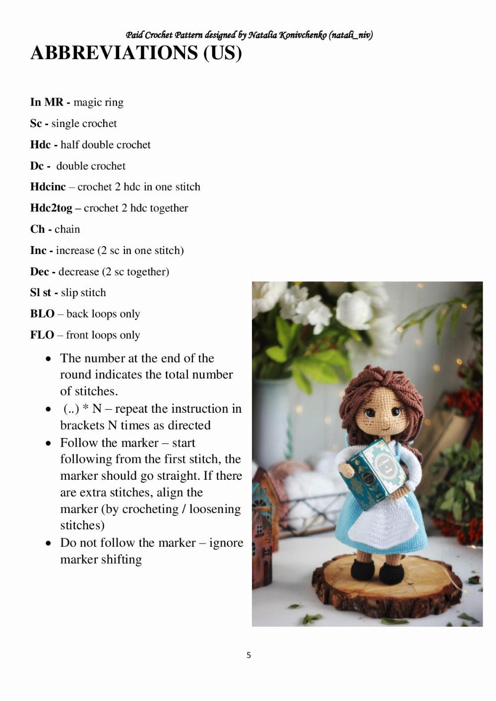 CROCHET PATTERN BELLE doll