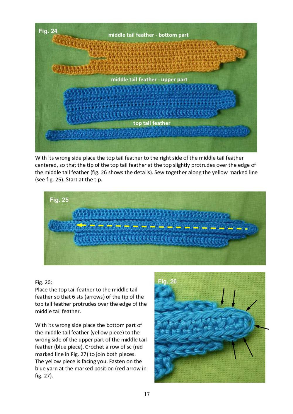 Crochet Pattern: Blue-and-yellow Macaw parrot