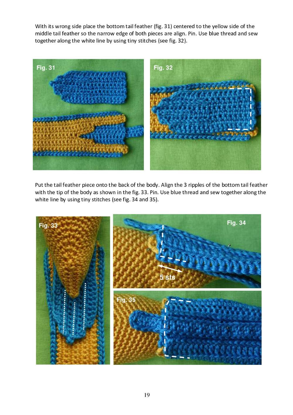 Crochet Pattern: Blue-and-yellow Macaw parrot