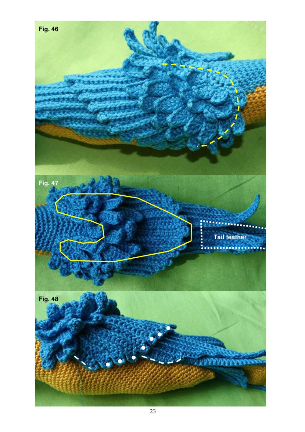 Crochet Pattern: Blue-and-yellow Macaw parrot