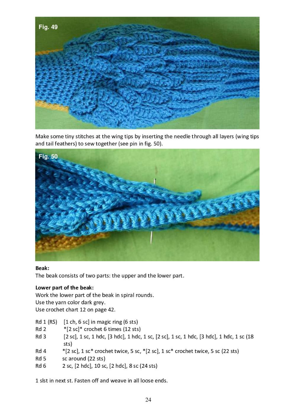 Crochet Pattern: Blue-and-yellow Macaw parrot