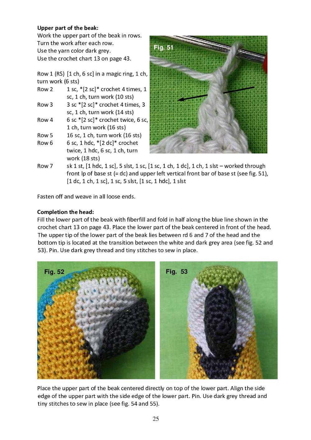 Crochet Pattern: Blue-and-yellow Macaw parrot