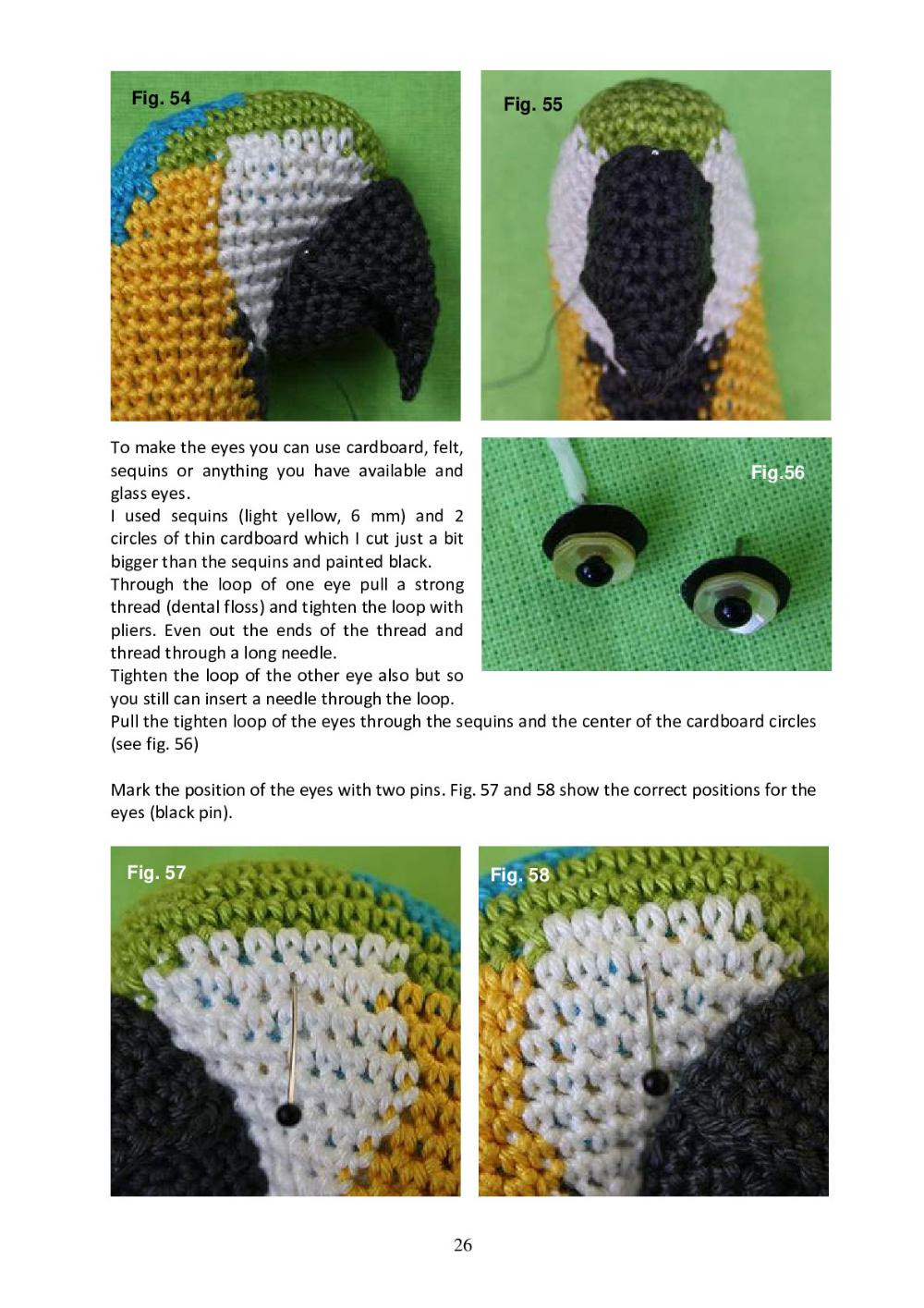 Crochet Pattern: Blue-and-yellow Macaw parrot