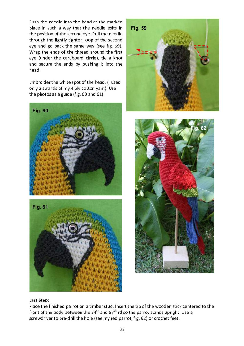 Crochet Pattern: Blue-and-yellow Macaw parrot