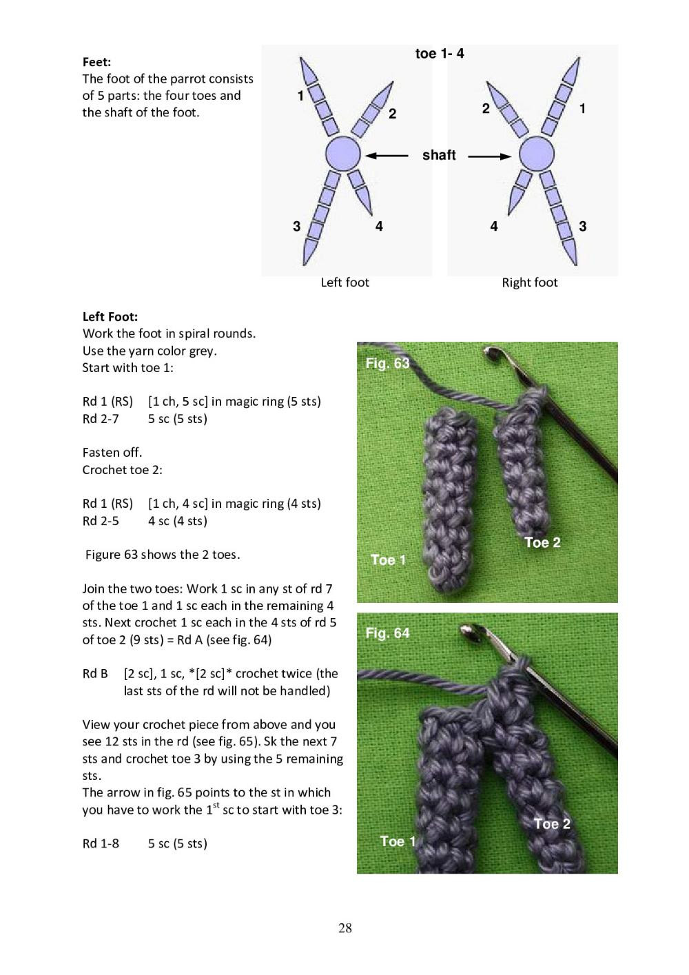 Crochet Pattern: Blue-and-yellow Macaw parrot