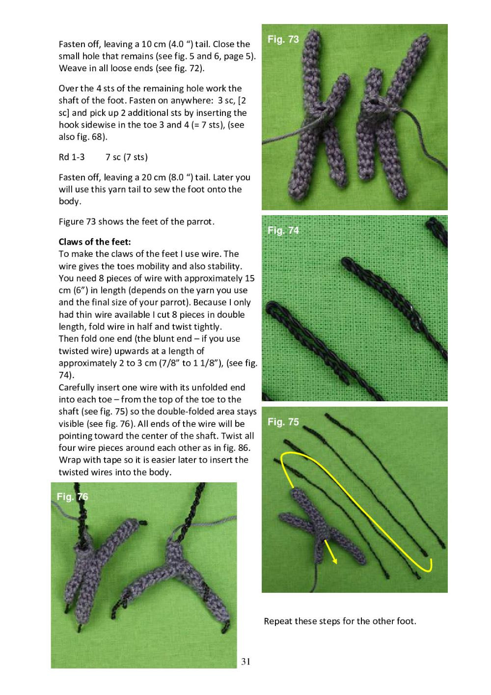 Crochet Pattern: Blue-and-yellow Macaw parrot