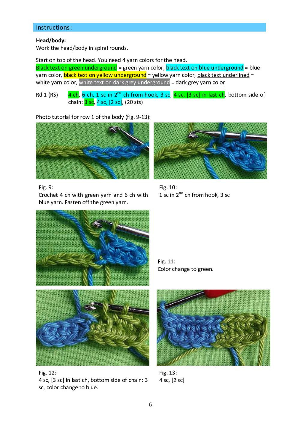 Crochet Pattern: Blue-and-yellow Macaw parrot