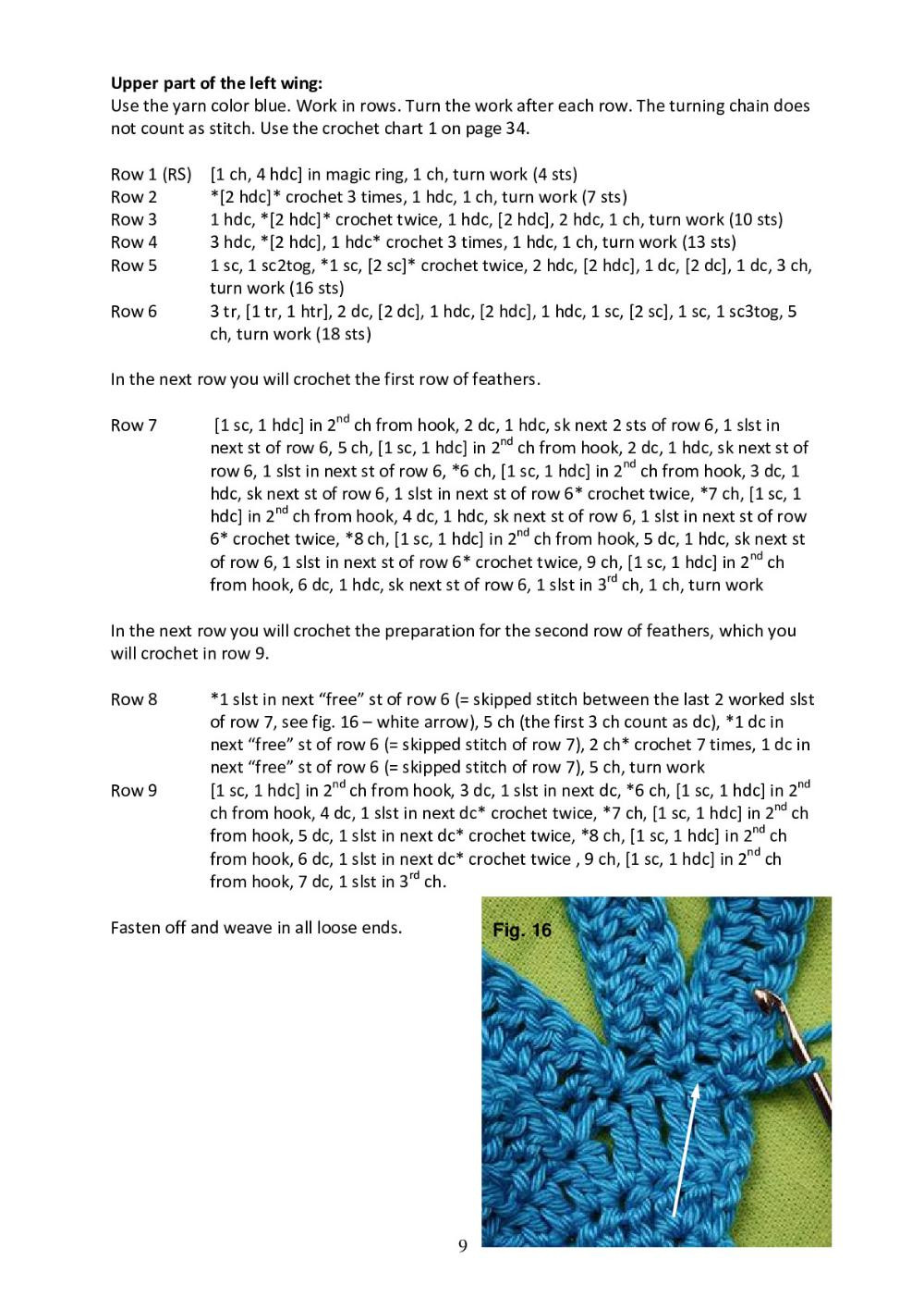 Crochet Pattern: Blue-and-yellow Macaw parrot