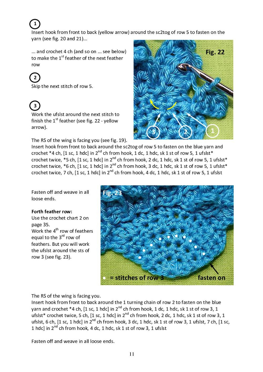 Crochet Pattern: Blue-and-yellow Macaw parrot