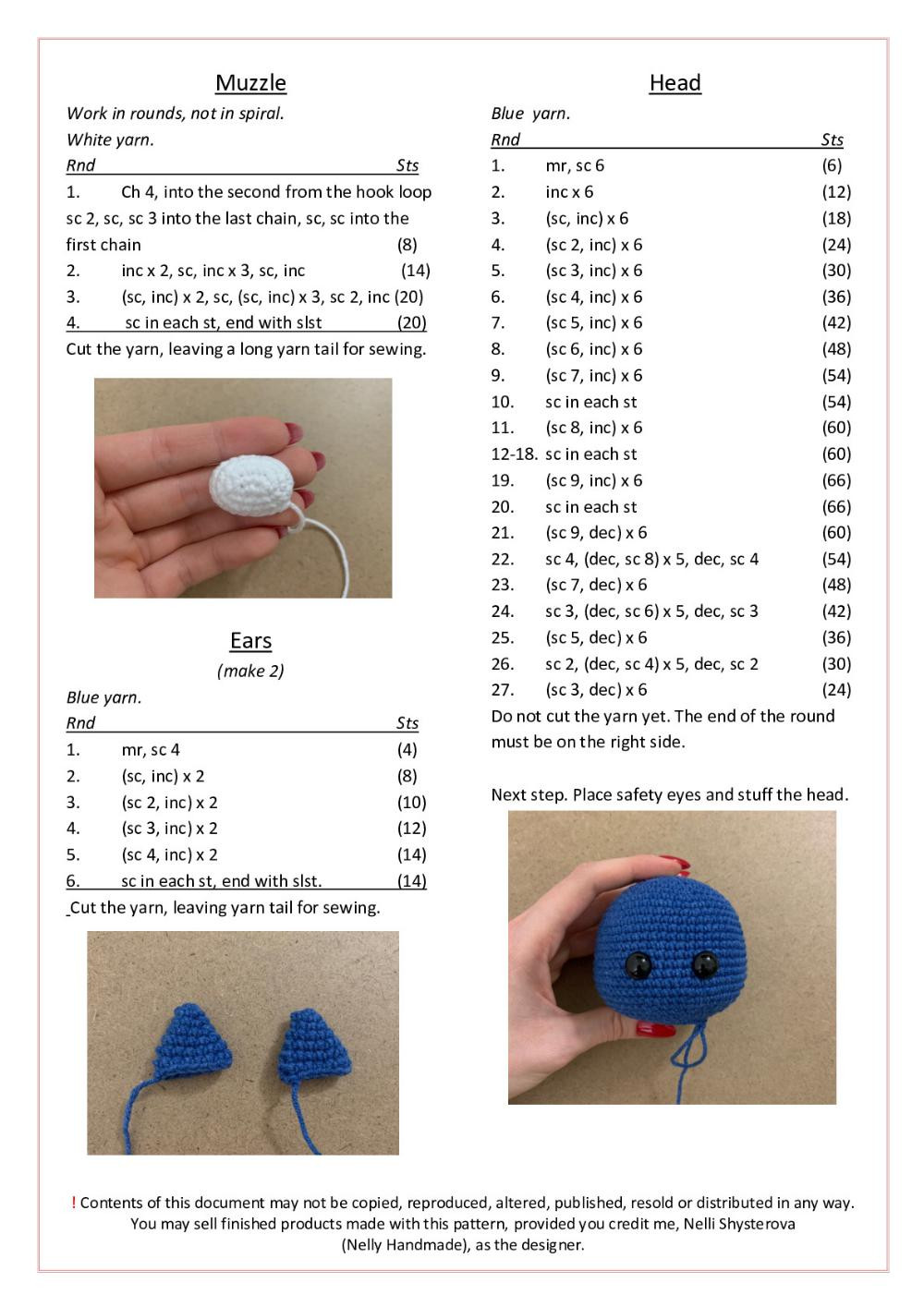 Crochet Pattern blue Cat and orange cat