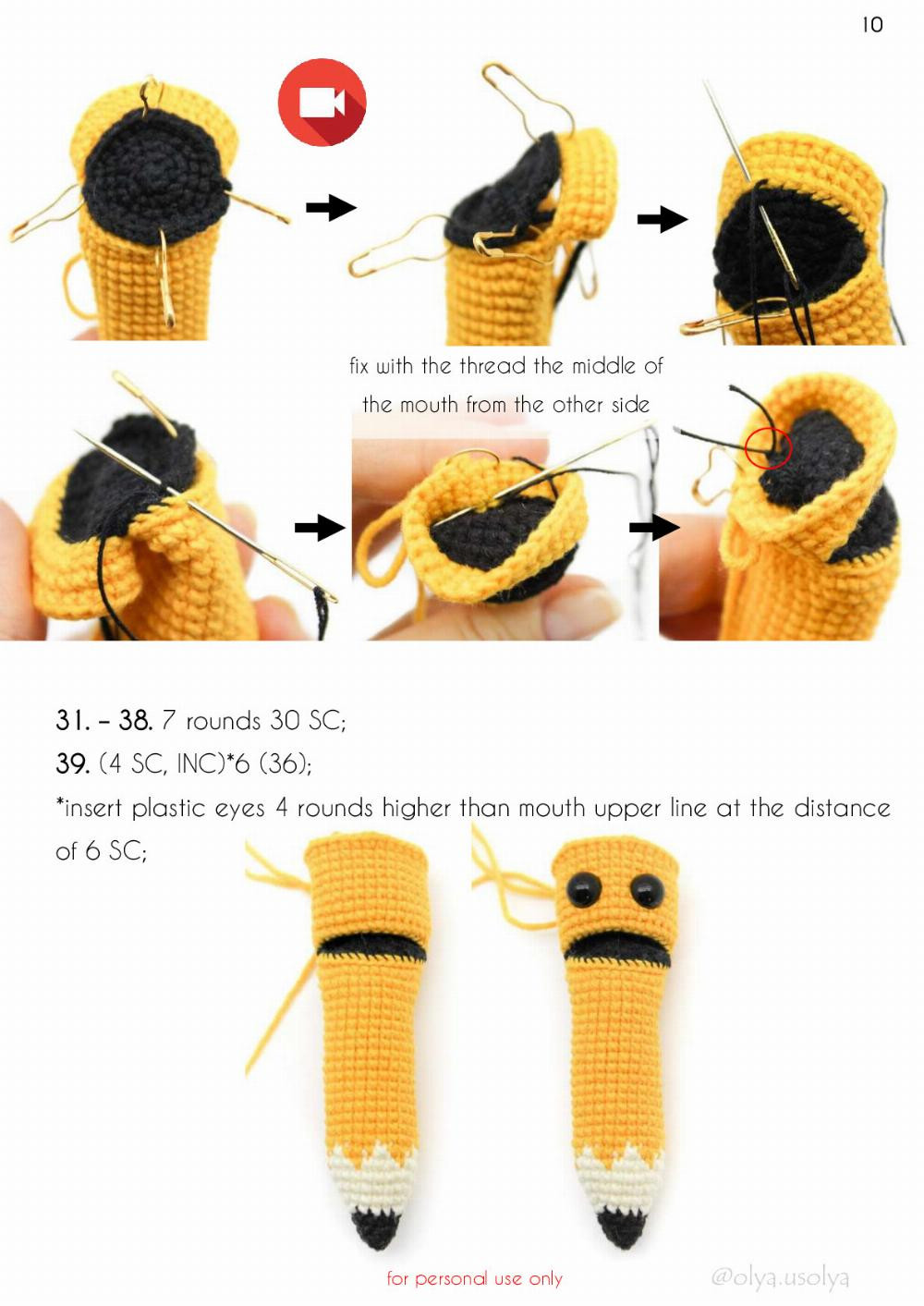 crochet pattern Bobby the pencil