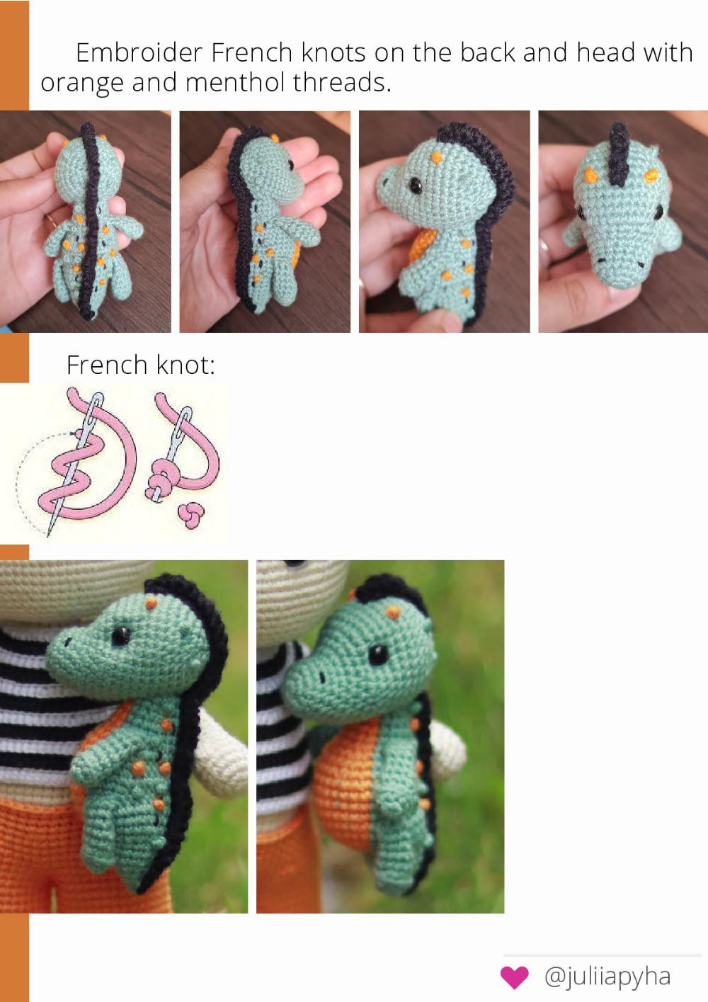 crochet pattern boy with dino