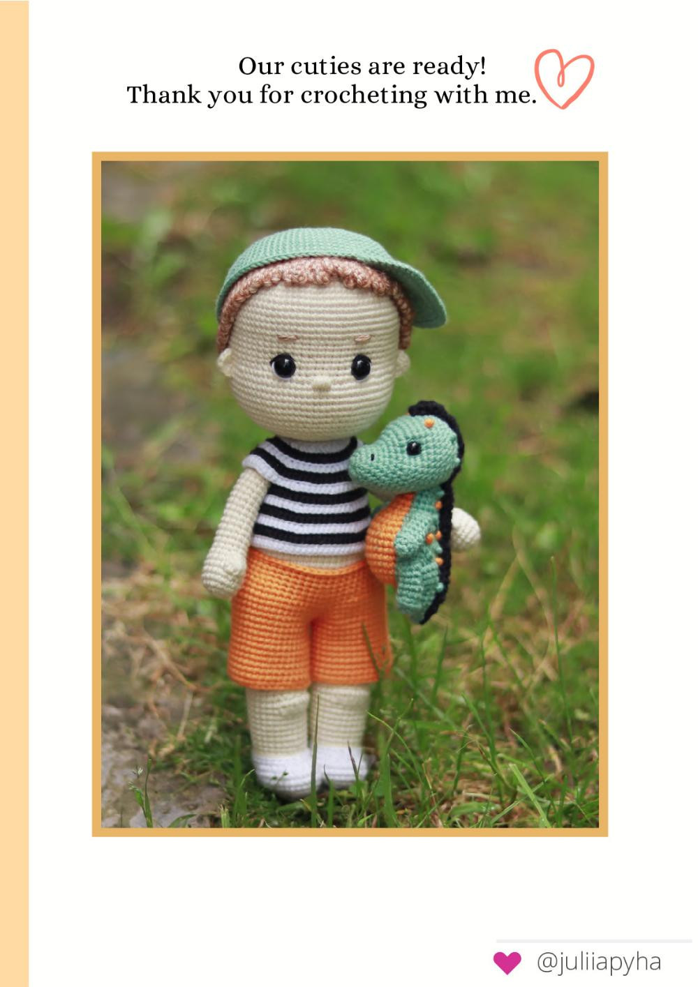 crochet pattern boy with dino