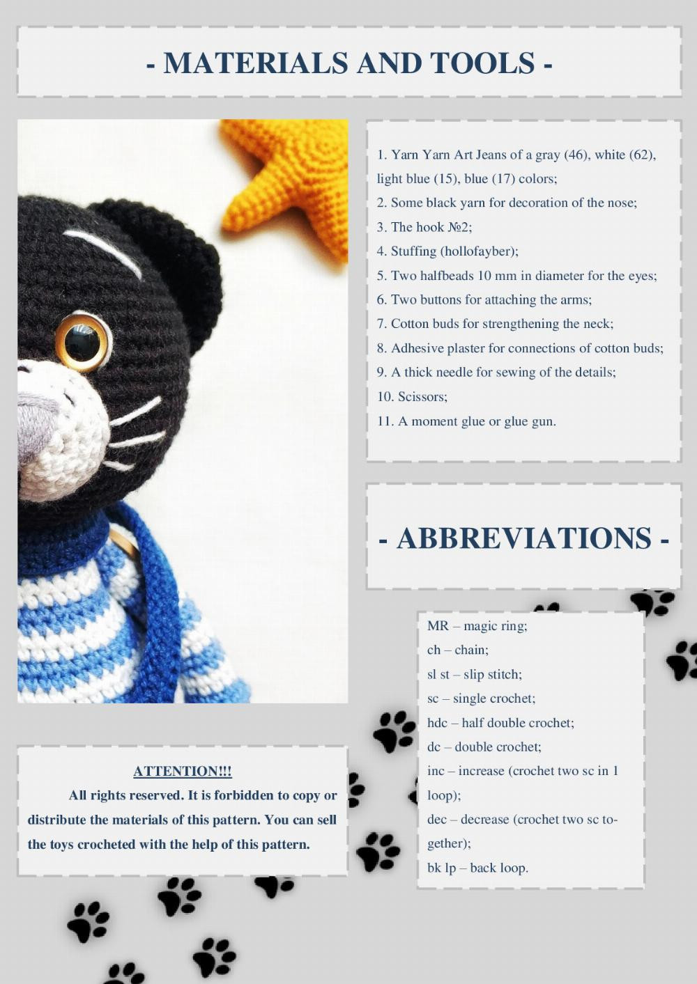 CROCHET PATTERN CAT BASIK