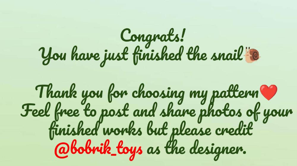 Crochet pattern Chris the Snail