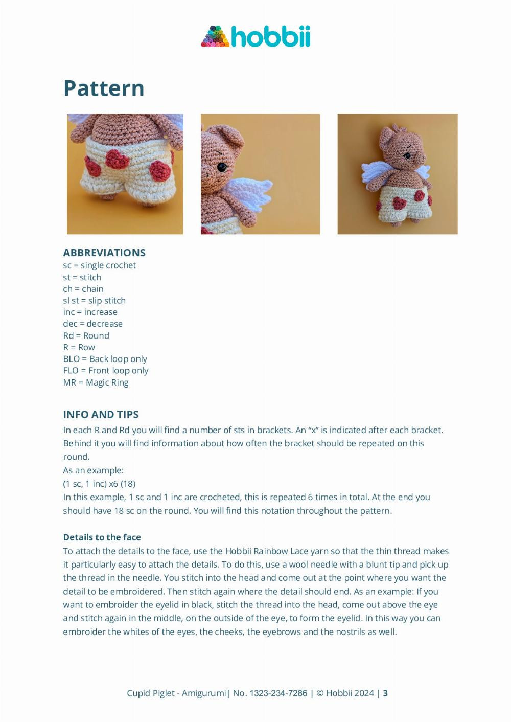 CROCHET PATTERN Cupid Piglet Amigurumi