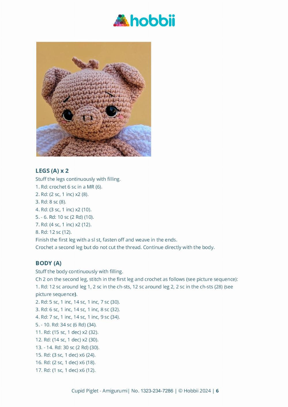 CROCHET PATTERN Cupid Piglet Amigurumi