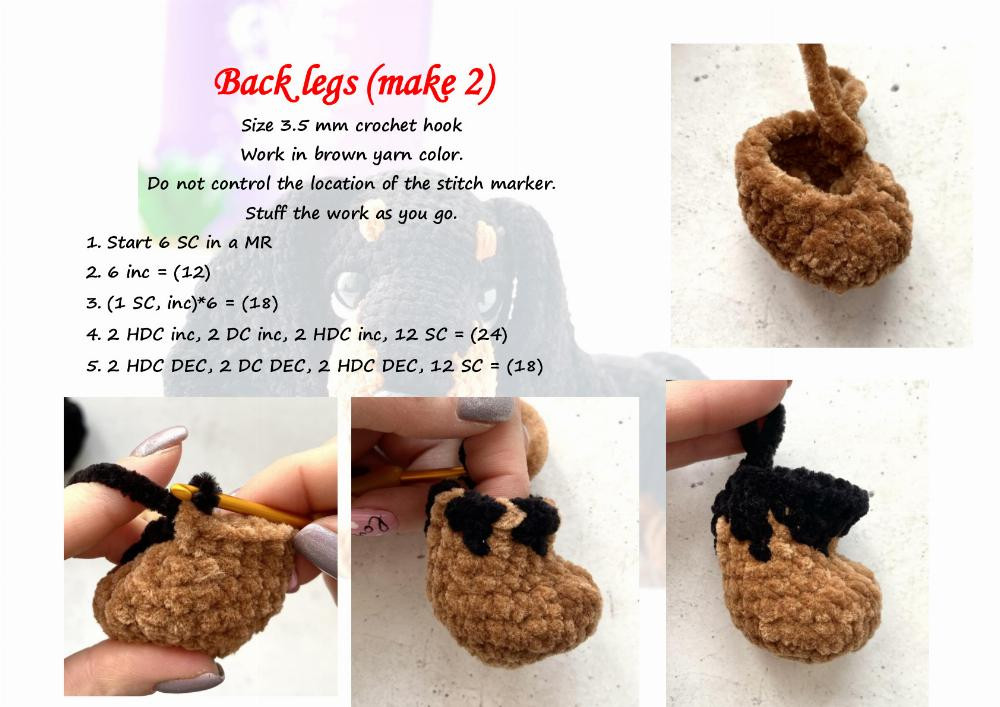 Crochet pattern “Dachshund” dog