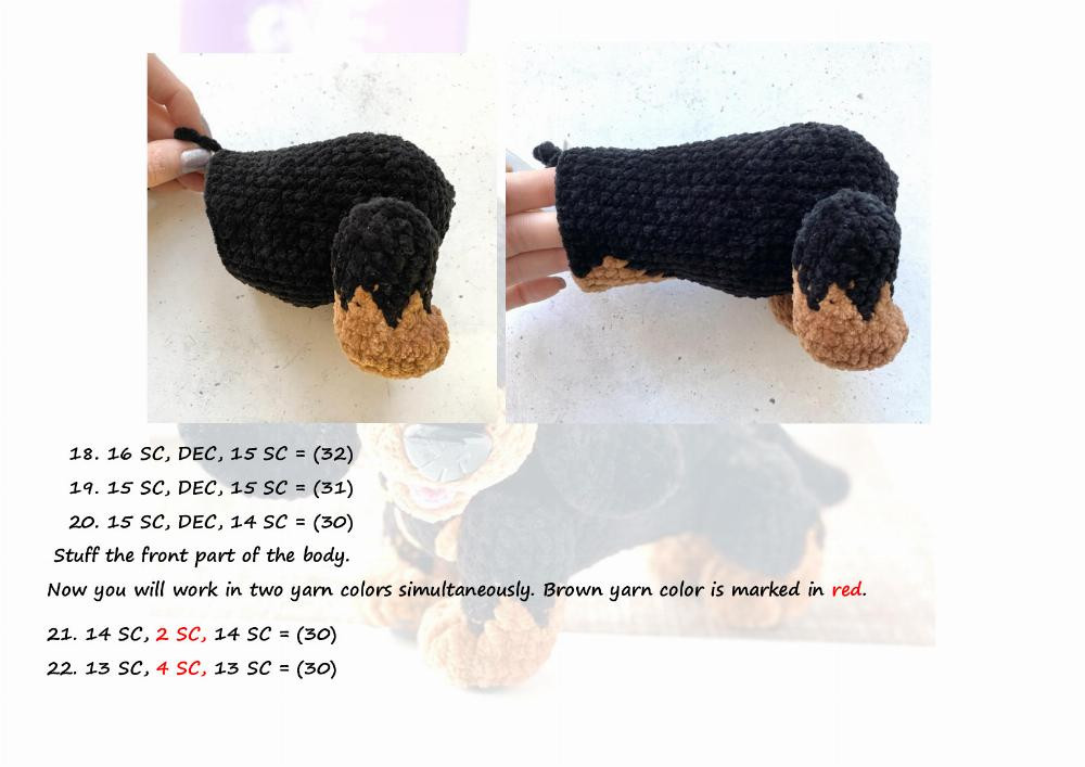 Crochet pattern “Dachshund” dog