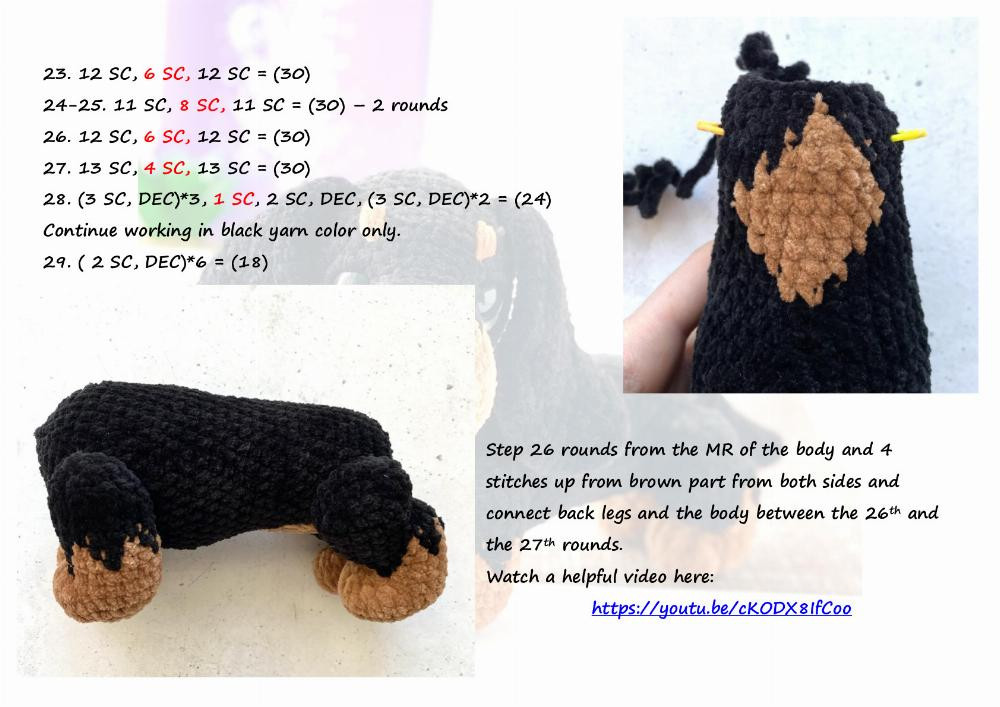 Crochet pattern “Dachshund” dog