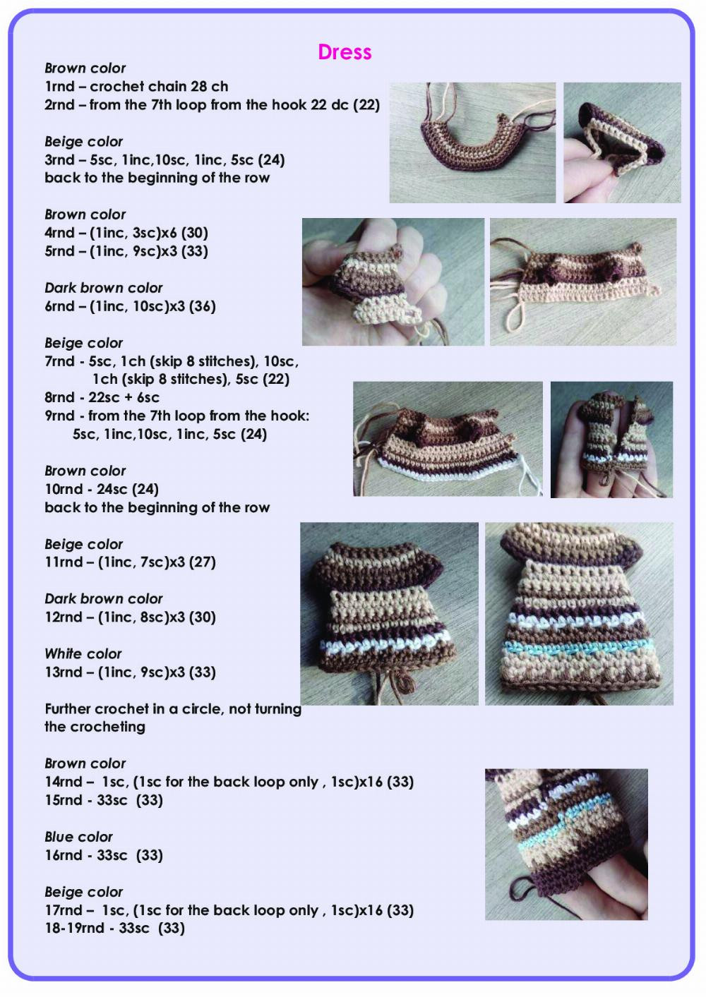 Crochet Pattern «Dress, shoes and handbag»