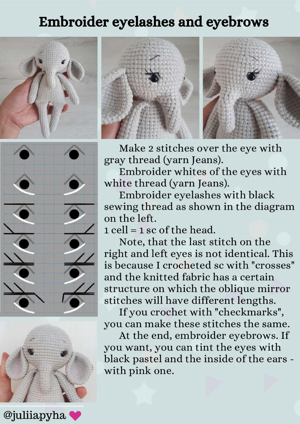 Crochet Pattern Elephant in clothes