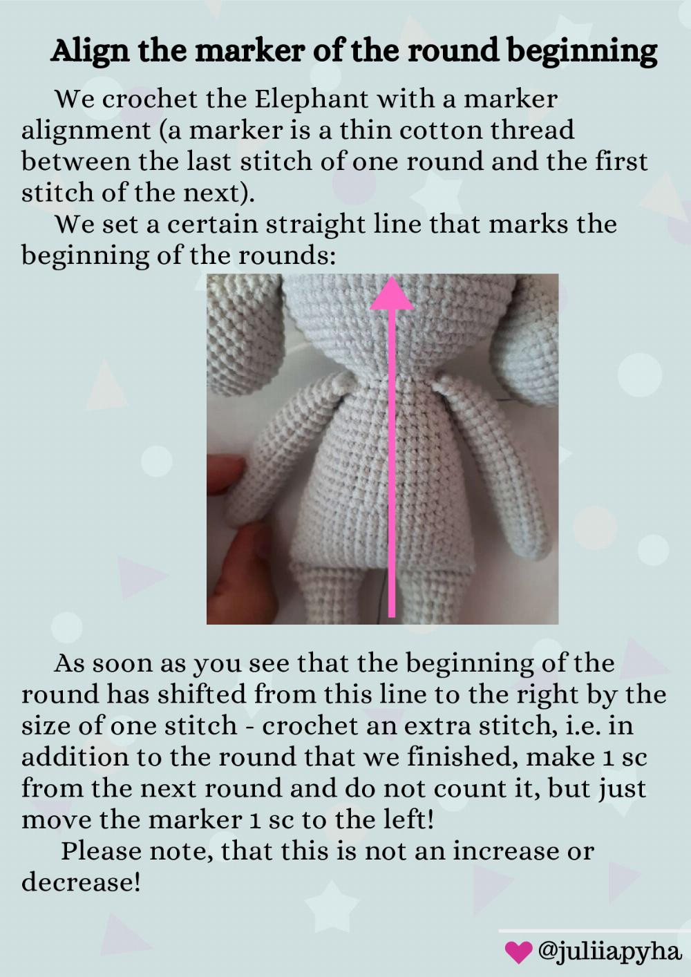 Crochet Pattern Elephant in clothes