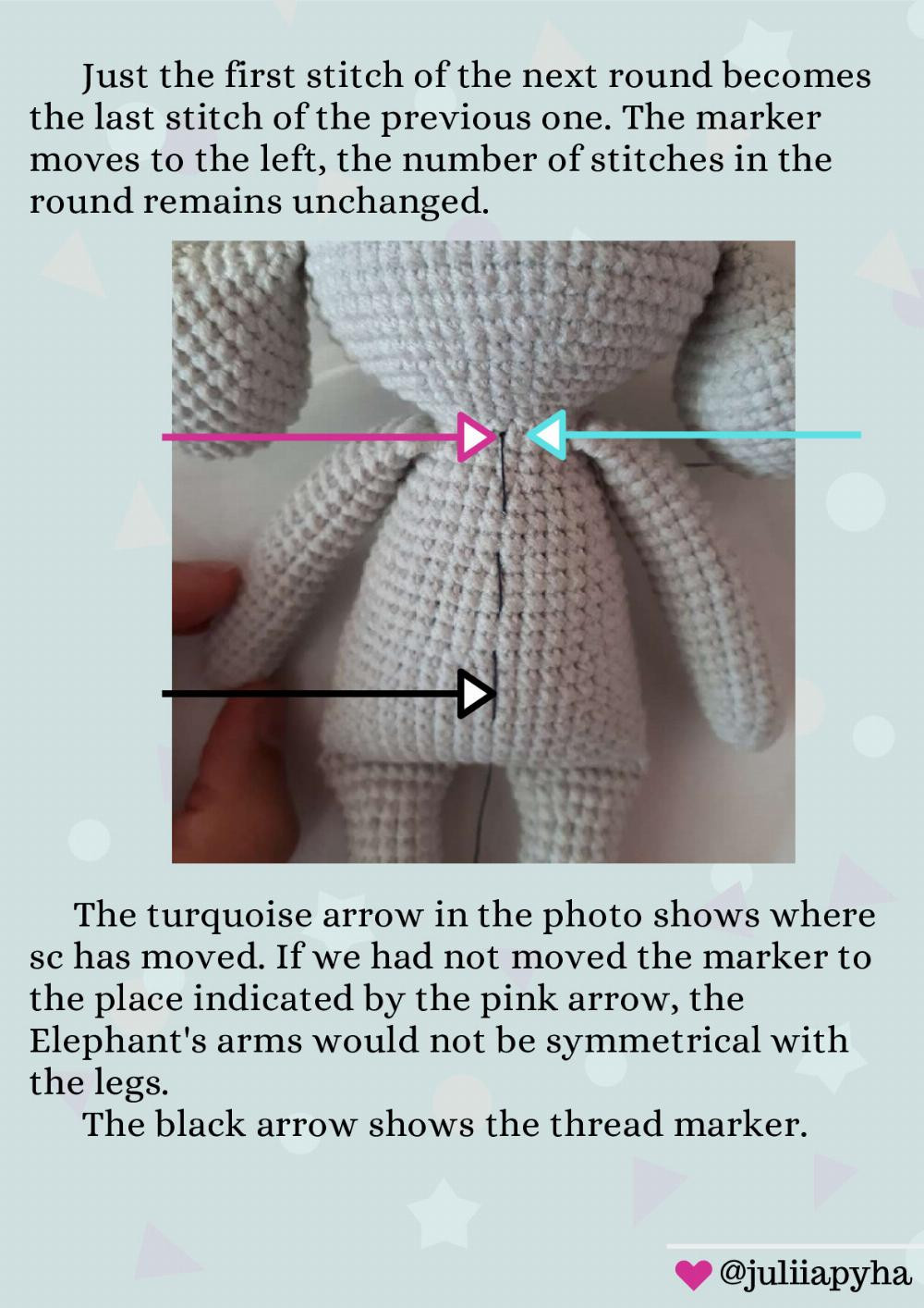 Crochet Pattern Elephant in clothes