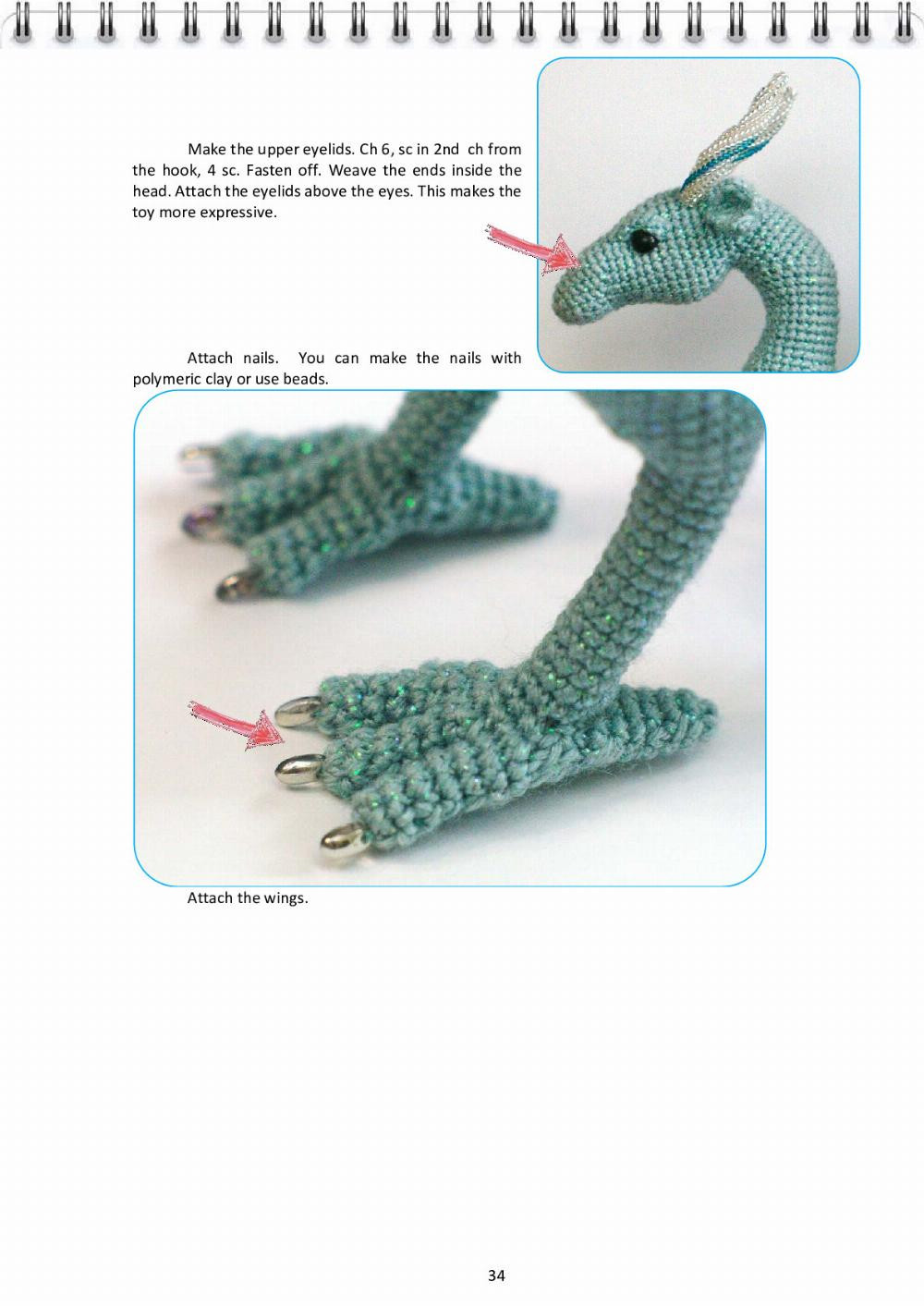 CROCHET PATTERN Elsa, the Dragon (Hungarian Horntail)