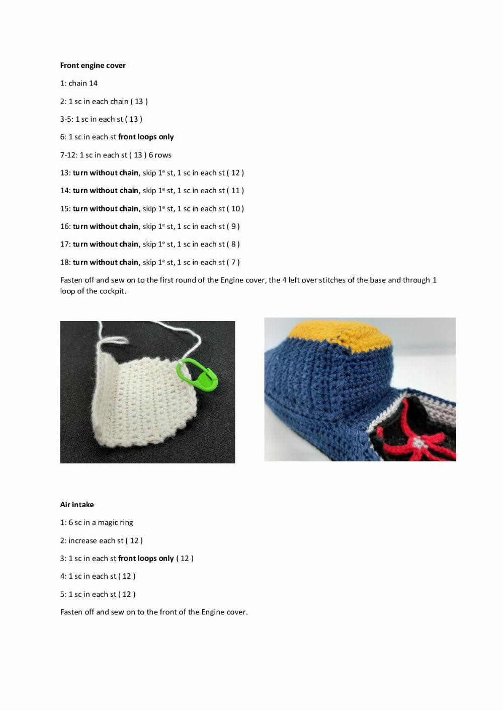 Crochet pattern formula 1 car 2022