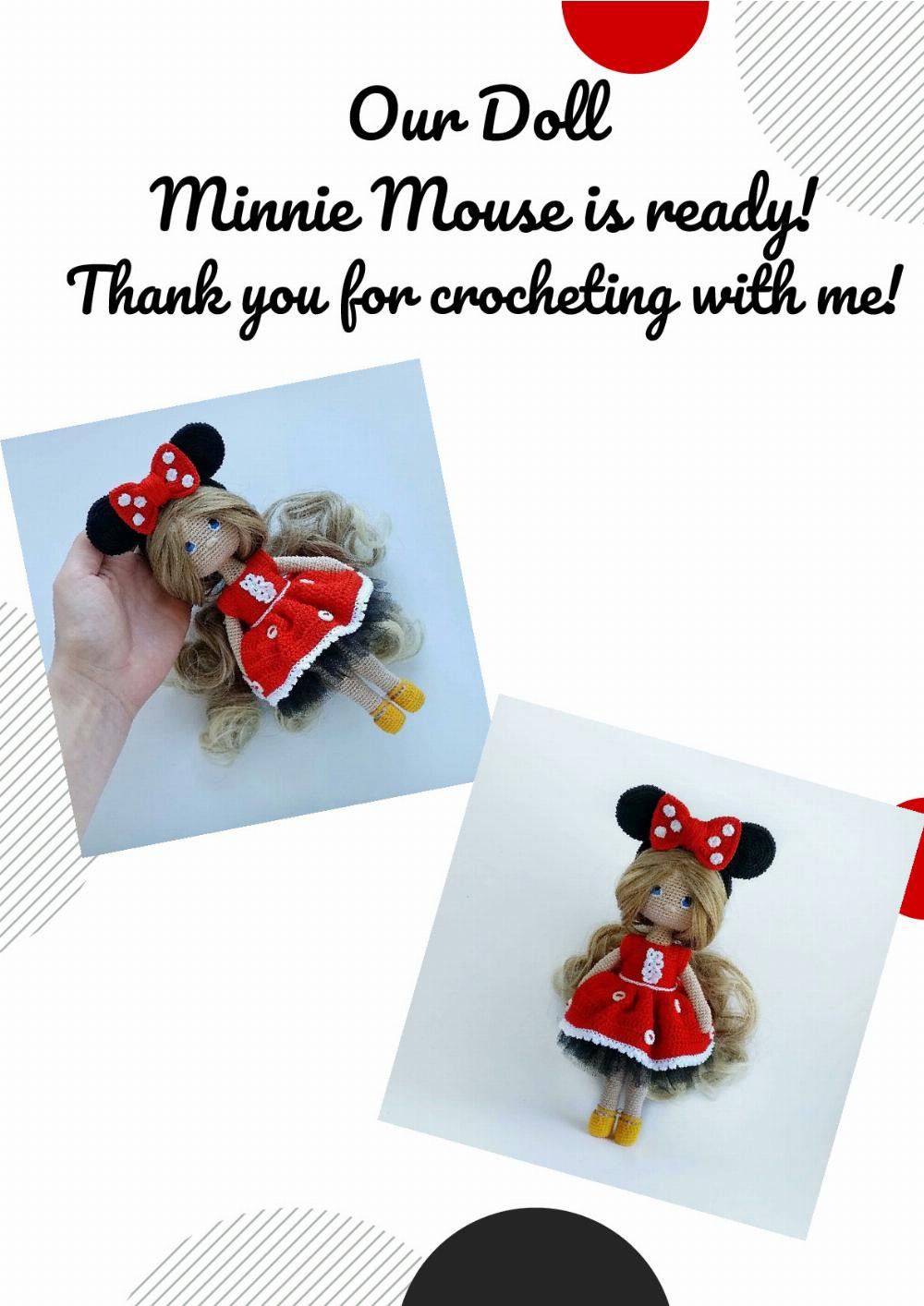 Crochet Pattern Frame Doll Minnie Mouse